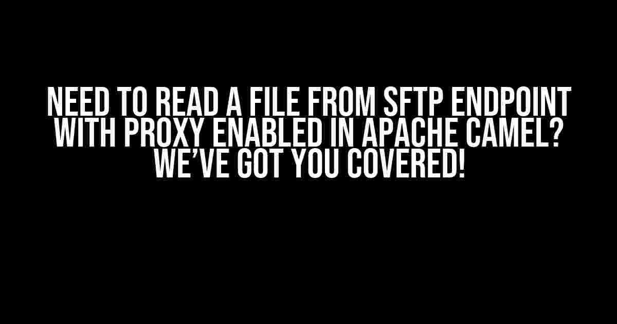 Need to Read a File from SFTP Endpoint with Proxy Enabled in Apache Camel? We’ve Got You Covered!